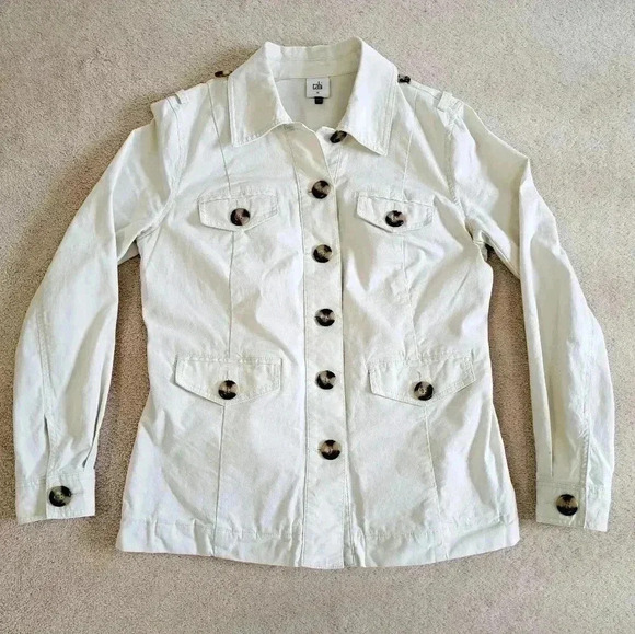 Cabi Kenya Jacket Women's Size Medium  Bone/Cream Coloured Utility Jacket - Picture 16 of 16